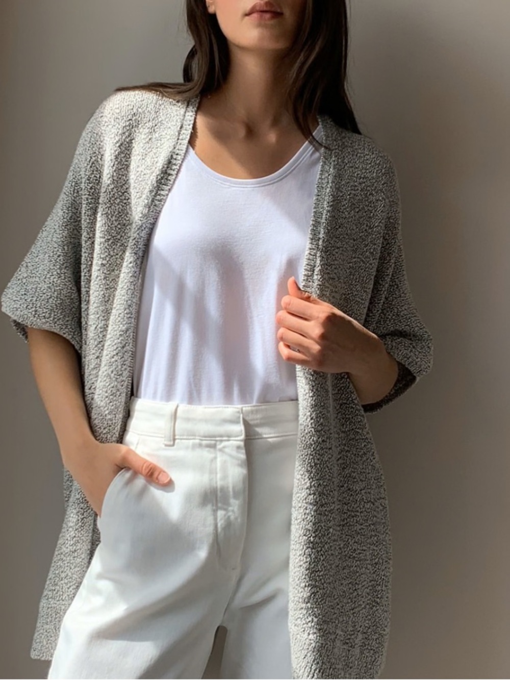 Aritzia - Community - Light Gray Open-Front Knit Iconic Cape - XS/S
